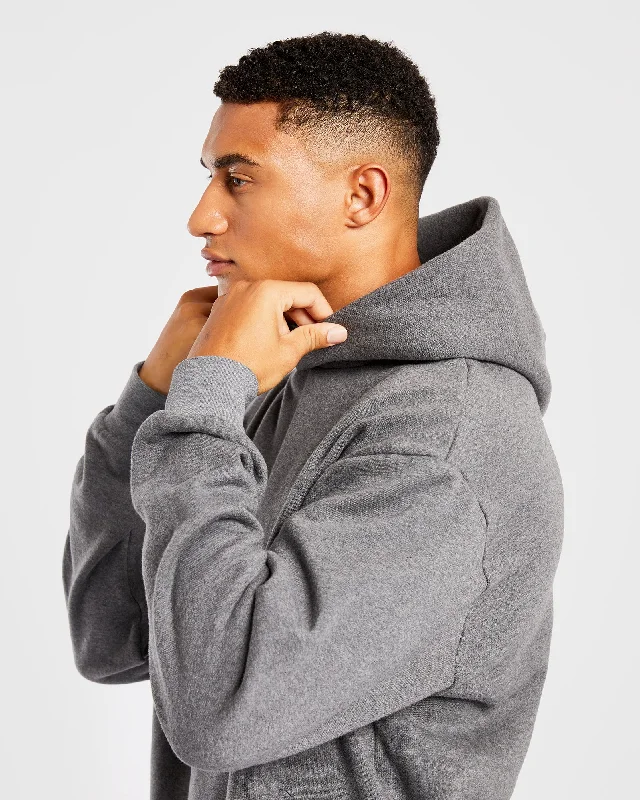 Essential Oversized Hoodie - Charcoal Marl