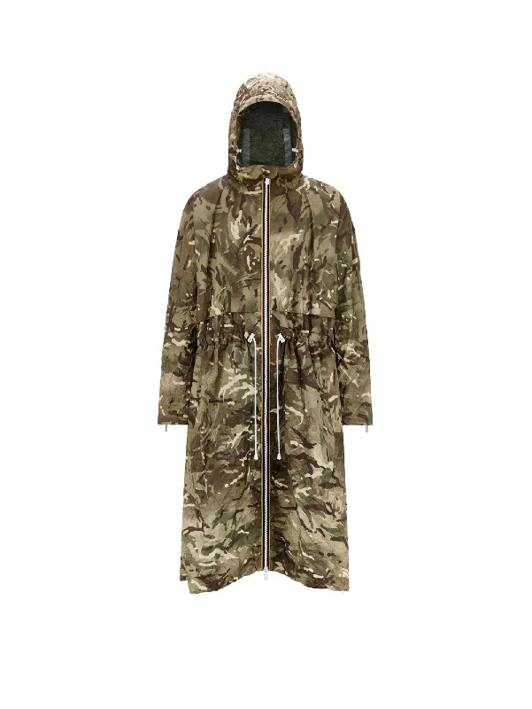 Parka con Cappuccio Camouflage Multicolor