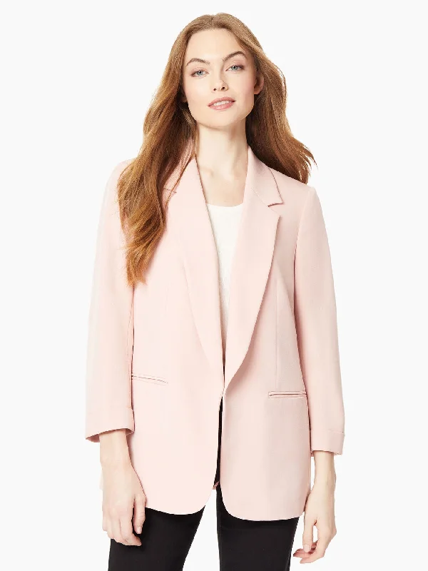 Notch Collar Rolled Cuff Bi-Stretch Blazer