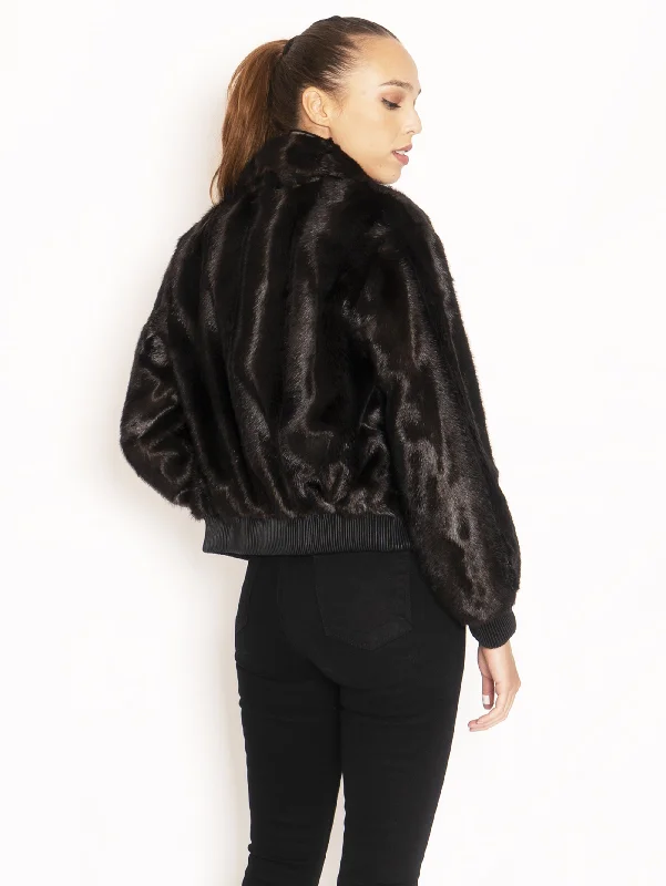 Bomber in Eco Pelliccia - Marrone