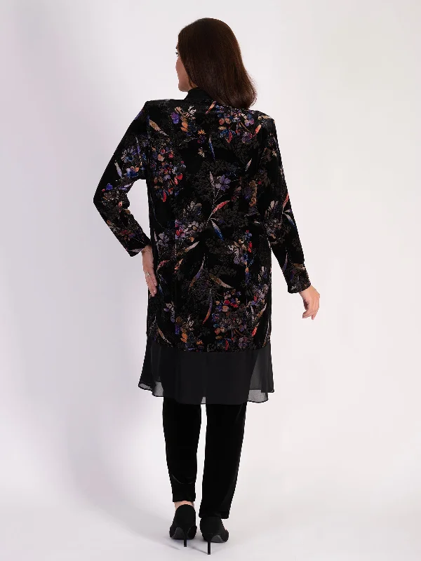 black-multi-floral-print-velvet-devoree-long-coat-with-chiffon-trim