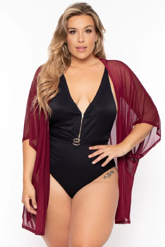 plus-size-mesh-kimono-burgundy