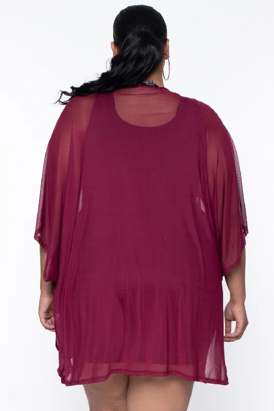 plus-size-mesh-kimono-burgundy