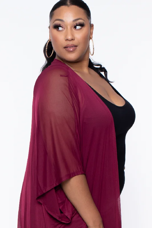 plus-size-mesh-kimono-burgundy