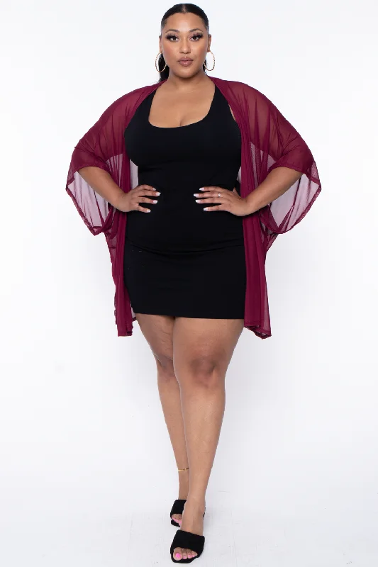 plus-size-mesh-kimono-burgundy