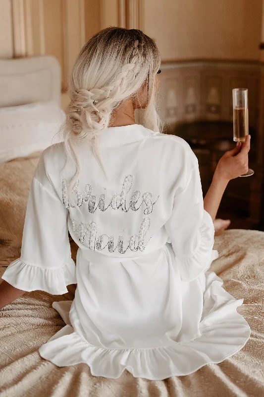 She's Changing Her Last Name ""Bridesmaid"" Robe (White)