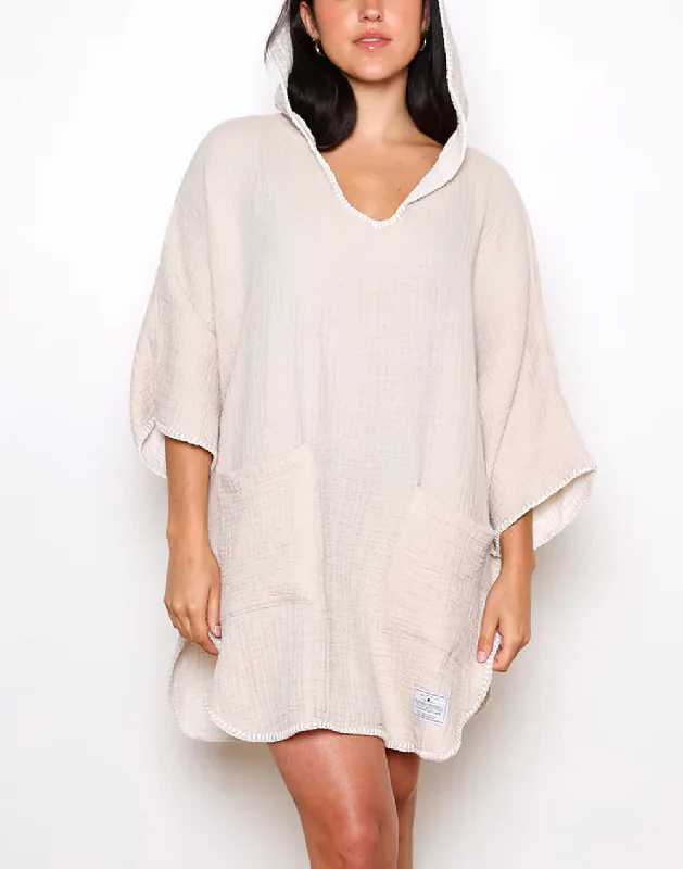 Women's Cocoon Muslin Poncho Cover Up