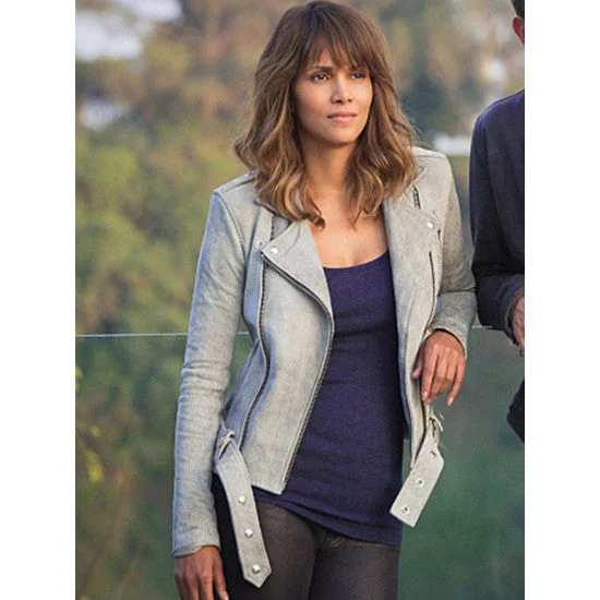 Halle Berry Extant Suede Leather Jacket