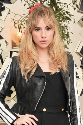 Suki Waterhouse Striped Leather Jacket