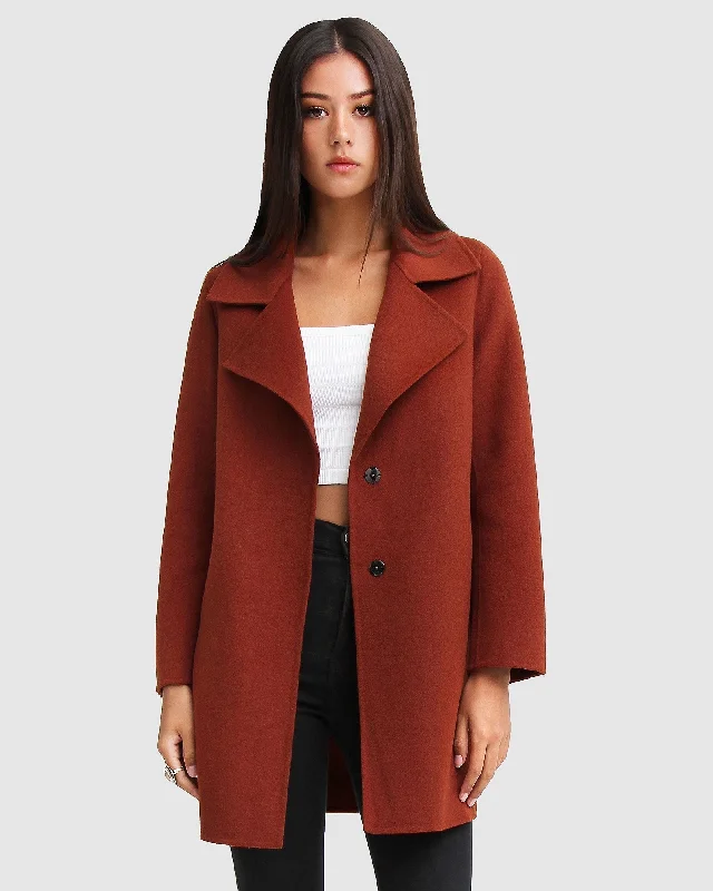 NEW FIT Ex-Boyfriend Wool Blend Oversized Jacket - Caramel