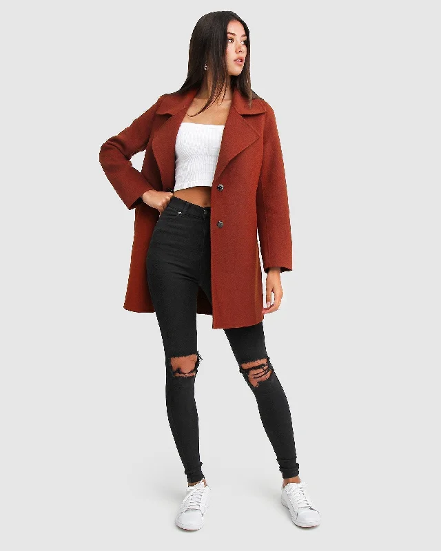 NEW FIT Ex-Boyfriend Wool Blend Oversized Jacket - Caramel