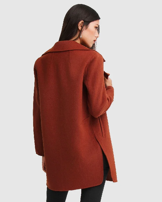 NEW FIT Ex-Boyfriend Wool Blend Oversized Jacket - Caramel