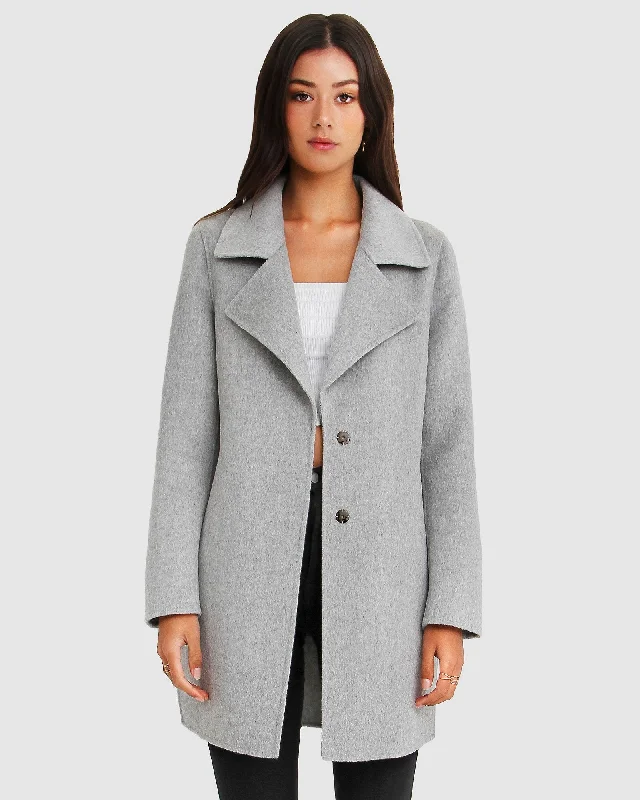 NEW FIT Ex-Boyfriend Wool Blend Oversized Jacket - Grey Marle