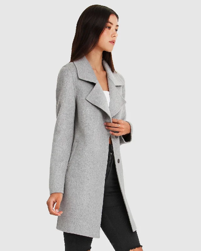 NEW FIT Ex-Boyfriend Wool Blend Oversized Jacket - Grey Marle