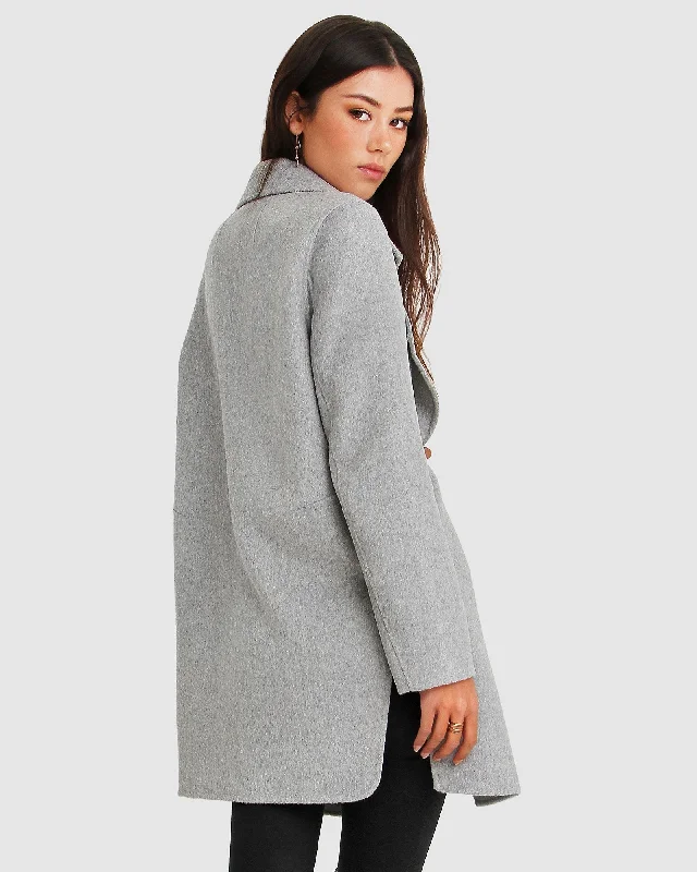 NEW FIT Ex-Boyfriend Wool Blend Oversized Jacket - Grey Marle