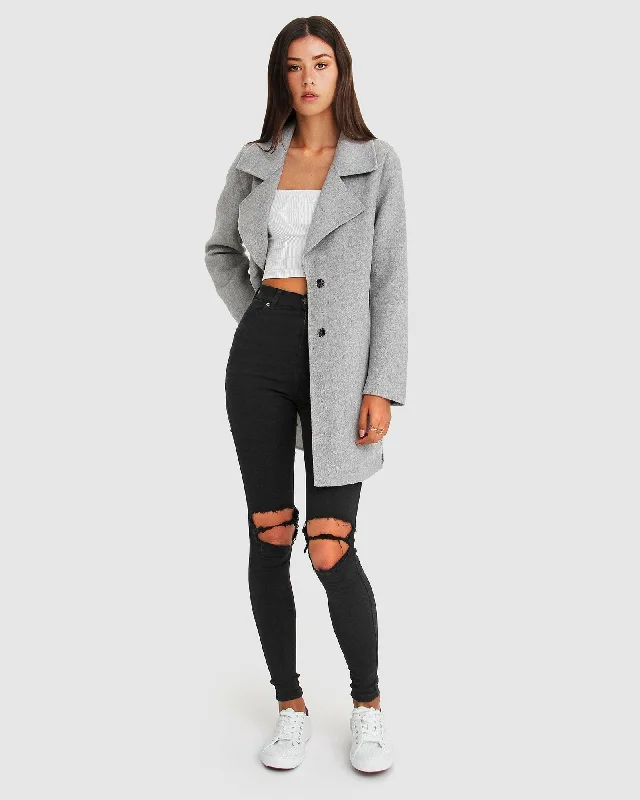 NEW FIT Ex-Boyfriend Wool Blend Oversized Jacket - Grey Marle