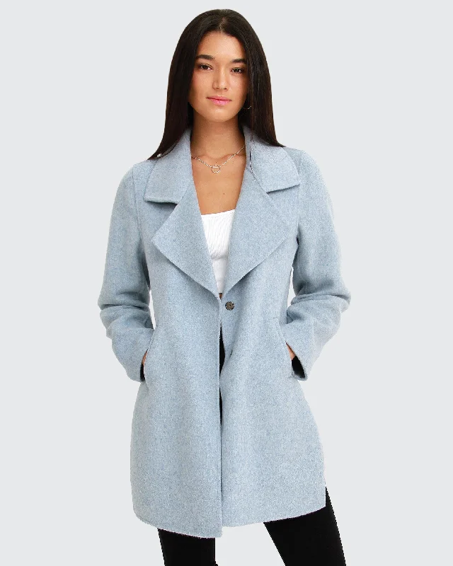 NEW FIT Ex-Boyfriend Wool Blend Oversized Jacket - Light Blue