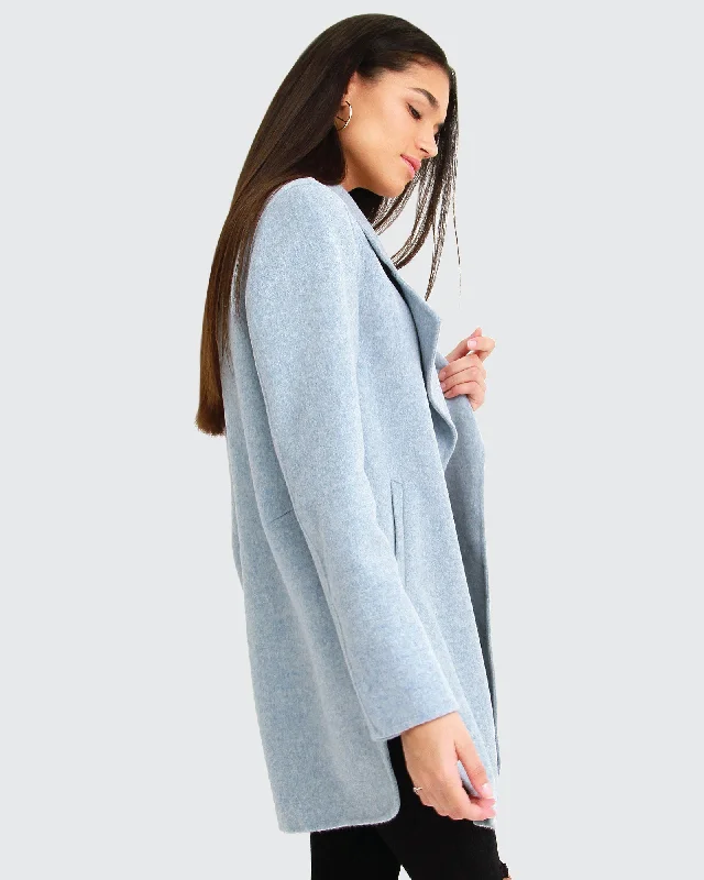 NEW FIT Ex-Boyfriend Wool Blend Oversized Jacket - Light Blue