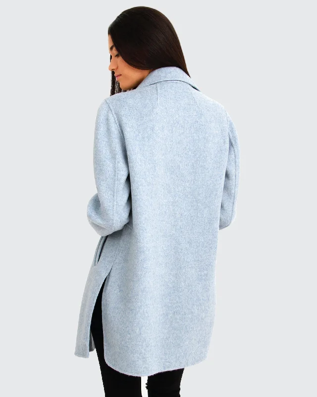 NEW FIT Ex-Boyfriend Wool Blend Oversized Jacket - Light Blue