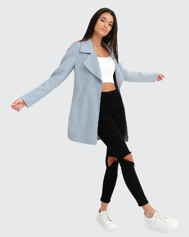 NEW FIT Ex-Boyfriend Wool Blend Oversized Jacket - Light Blue