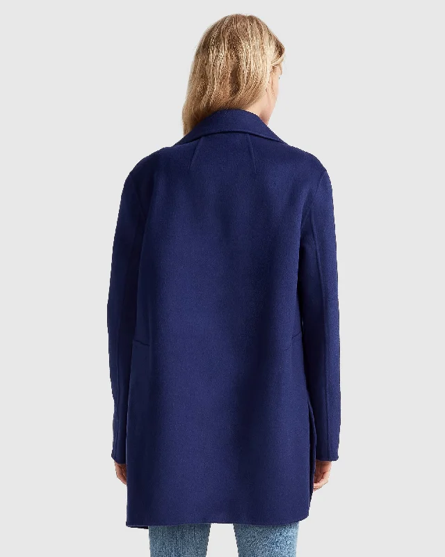 NEW FIT Ex-Boyfriend Wool Blend Oversized Jacket - Midnight Blue