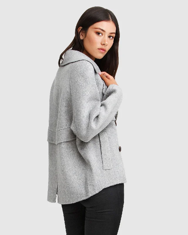 I'm Yours Wool Blend Peacoat - Grey