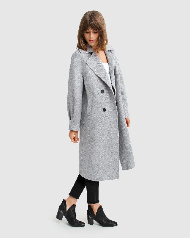 Dream Lover Loose Fit Wool Blend Coat - Grey