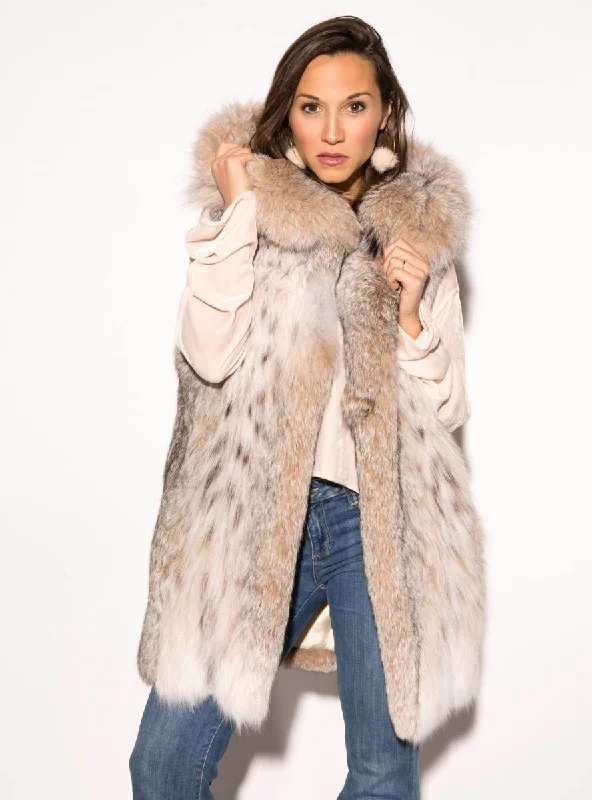 Lynx Fur Vest with Hood