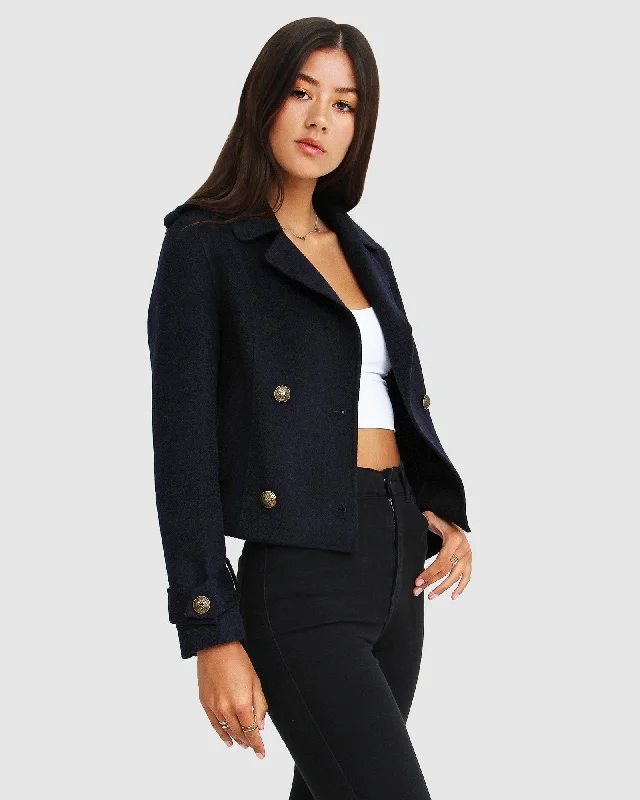 Better Off Military Peacoat - Navy