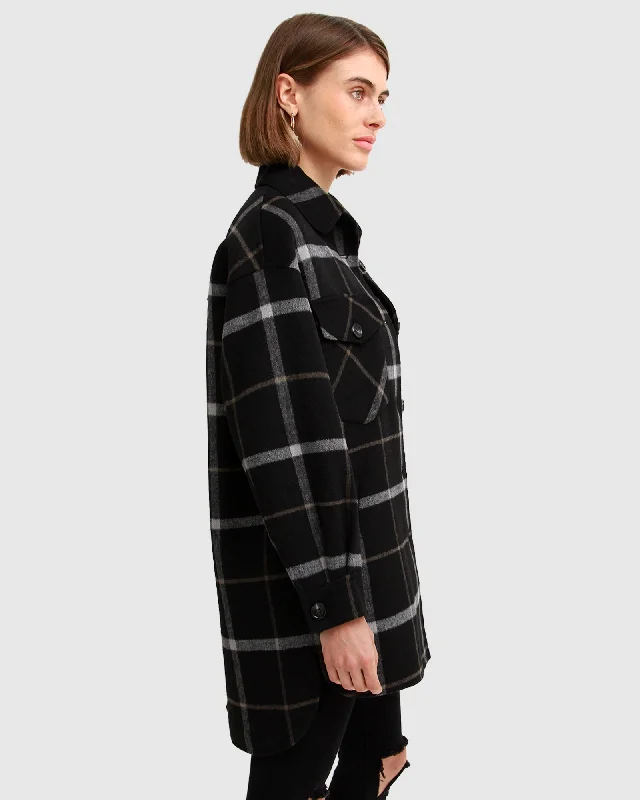 River’s Edge Plaid Shacket - Black Plaid