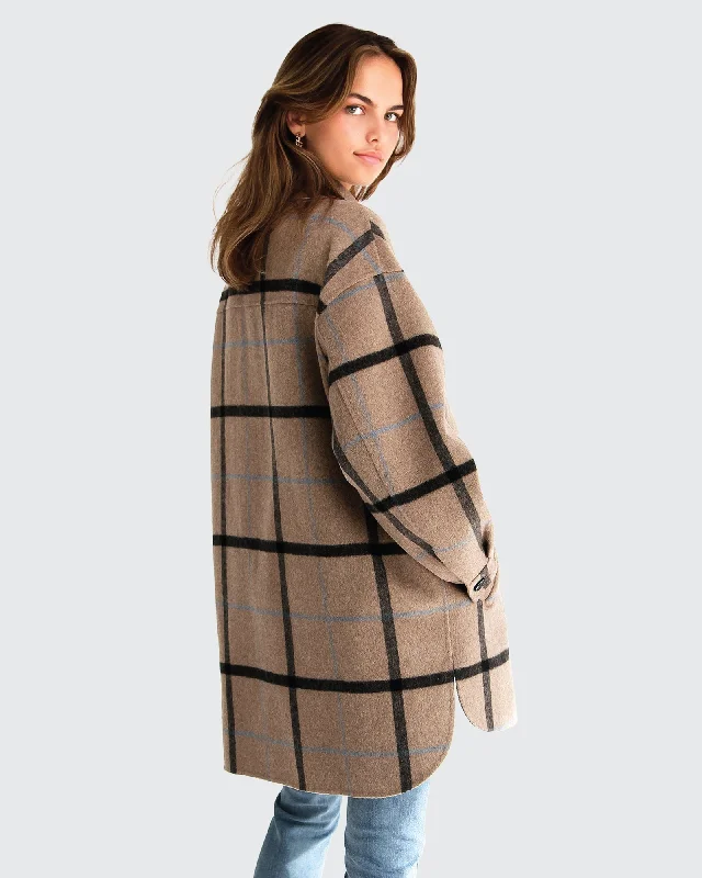 River’s Edge Plaid Shacket - Oat Plaid