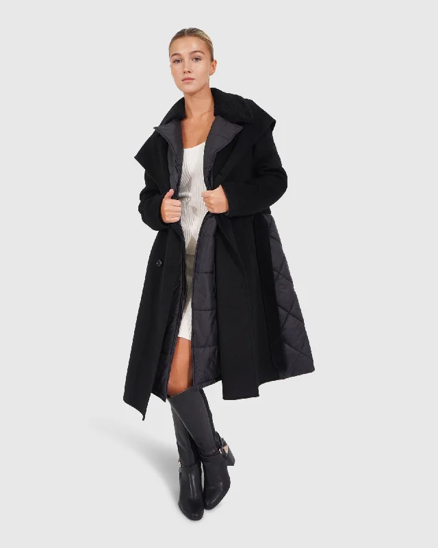 Walk Me Home Convertible Coat - Black