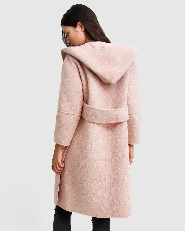 Walk This Way Wool Blend Oversized Coat - Blush Pink