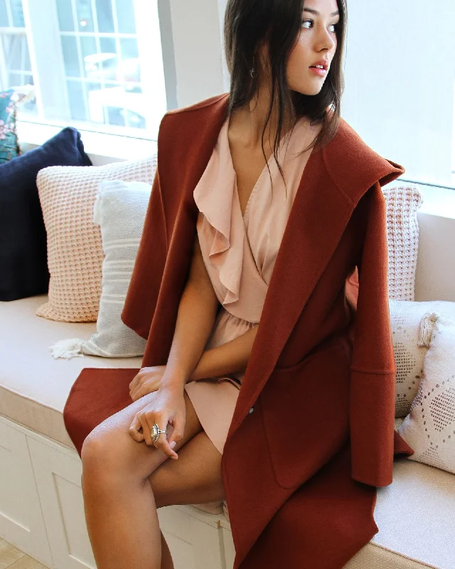 Walk This Way Wool Blend Oversized Coat - Caramel