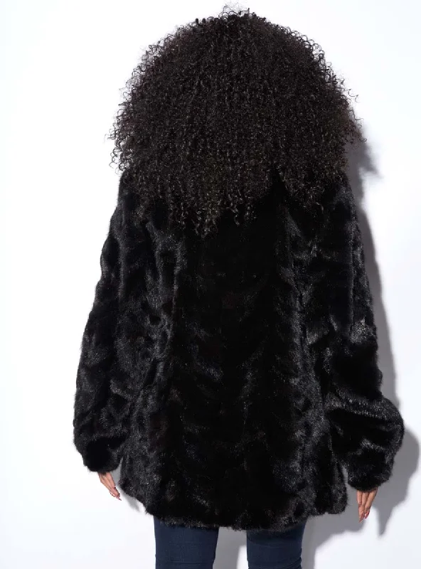 Mink Fur Jacket with Shawl Collar & Bracelet Cuffs