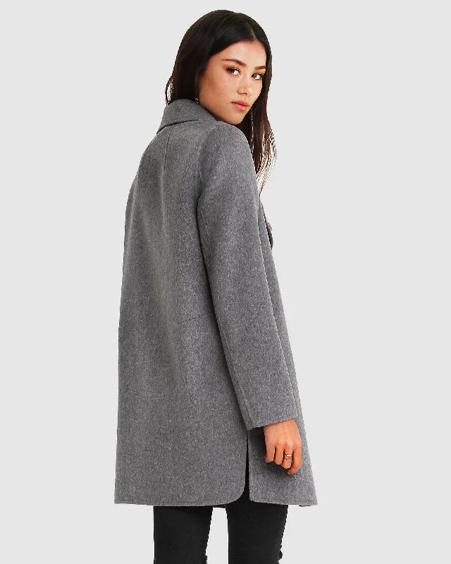 NEW FIT Ex-Boyfriend Wool Blend Oversized Jacket - Dark Grey