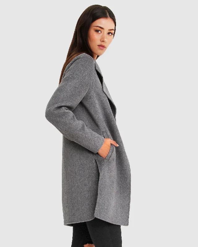 NEW FIT Ex-Boyfriend Wool Blend Oversized Jacket - Dark Grey