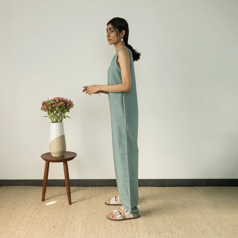 Women Jumpsuit | Hemp Cotton | Relaxed Fit | Blue