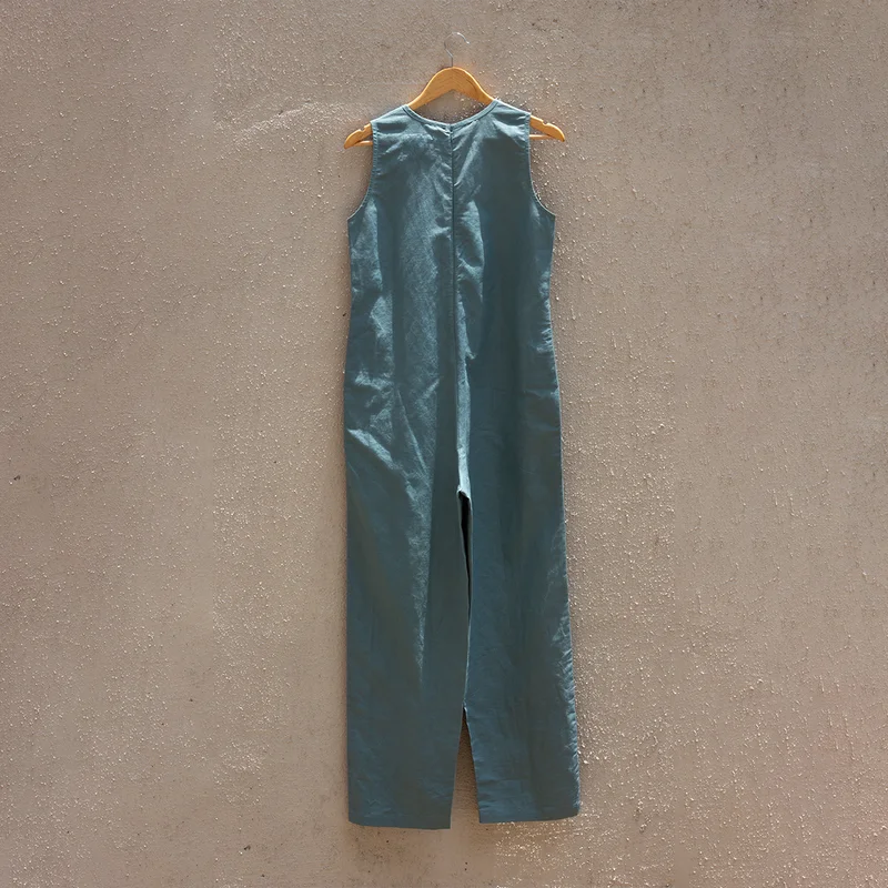 Women Jumpsuit | Hemp Cotton | Relaxed Fit | Blue