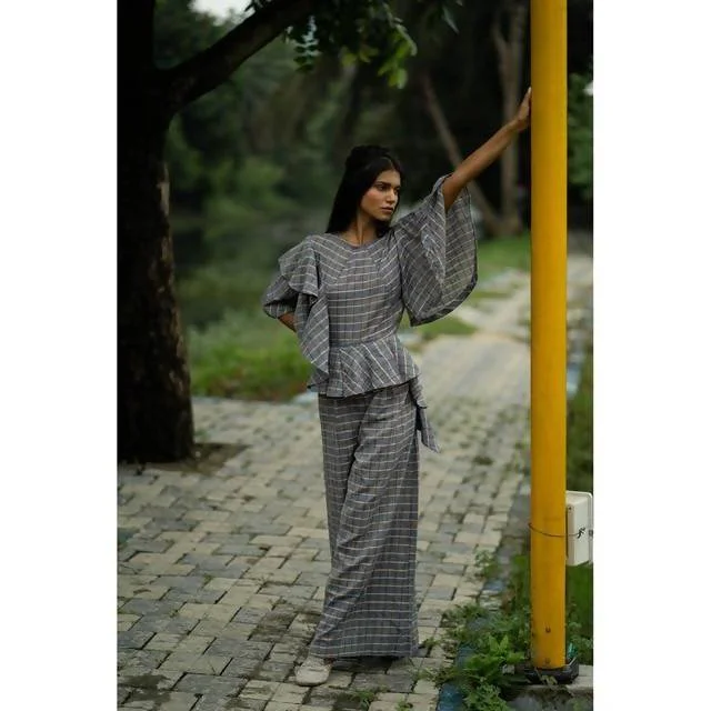 Handspun Cotton Checkered Jumpsuit | Black & White