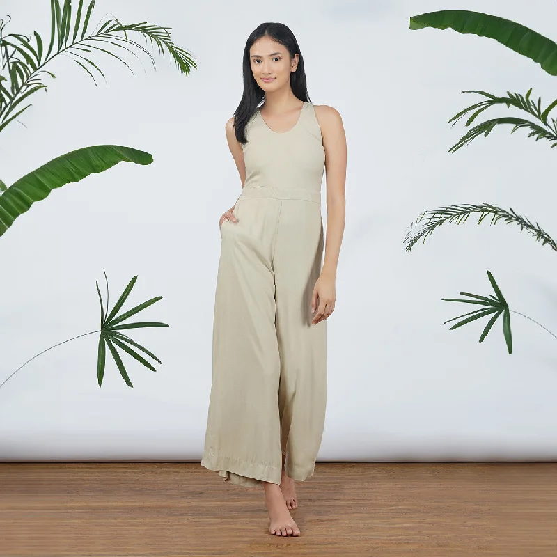 Lyocell Jumpsuit For Women | Beige