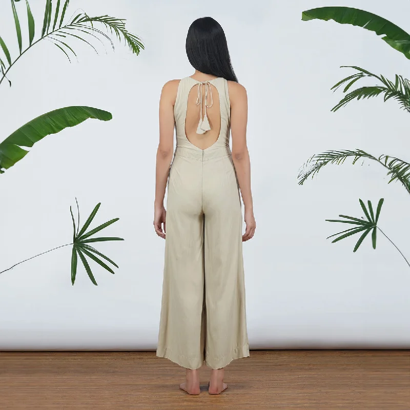 Lyocell Jumpsuit For Women | Beige