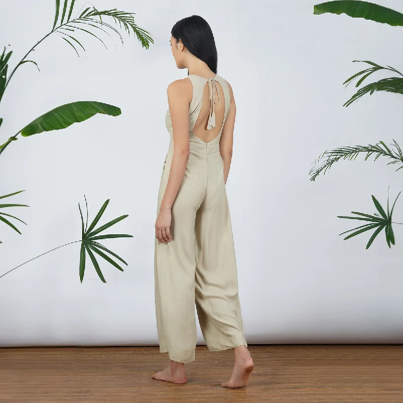 Lyocell Jumpsuit For Women | Beige