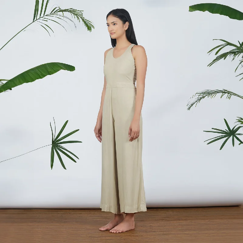 Lyocell Jumpsuit For Women | Beige