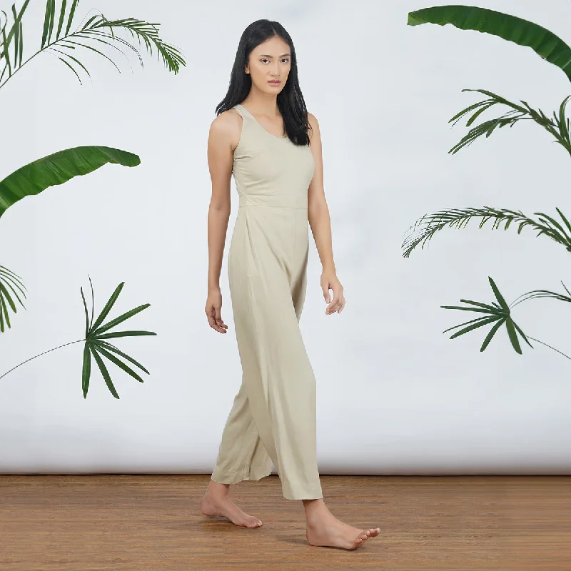 Lyocell Jumpsuit For Women | Beige