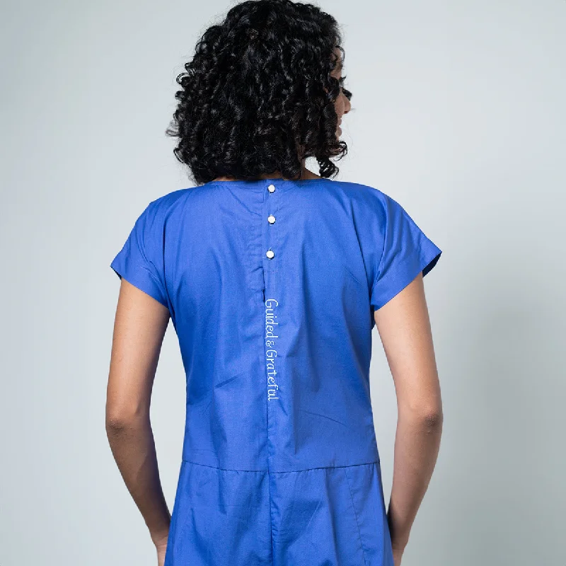 Poplin Jumpsuit for Women | Digital Print | Indigo