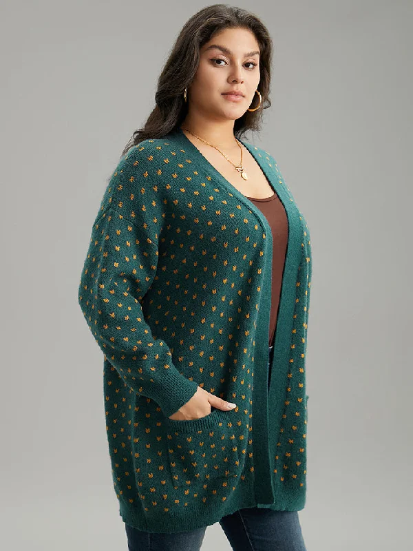 anti-pilling-geometric-pocket-open-front-cardigan