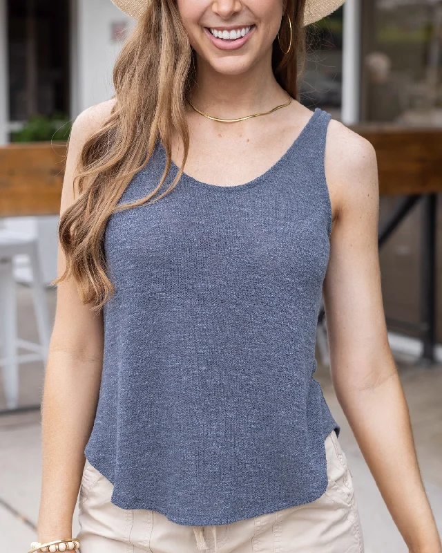 AS-IS Lightweight Indigo Sweater Tank - Final Sale