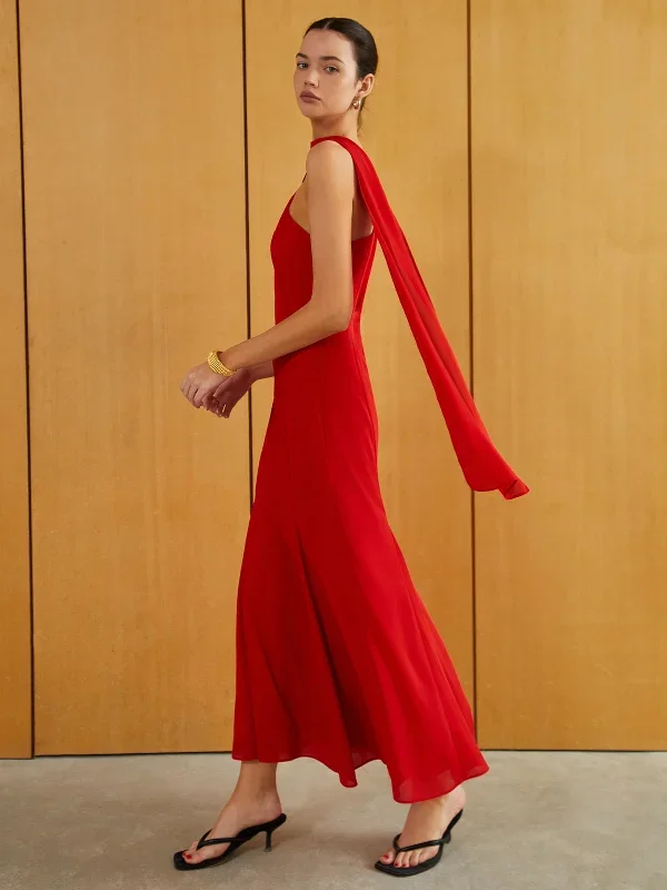 asymmetrical-neck-long-dress