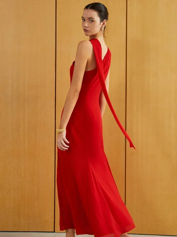 asymmetrical-neck-long-dress